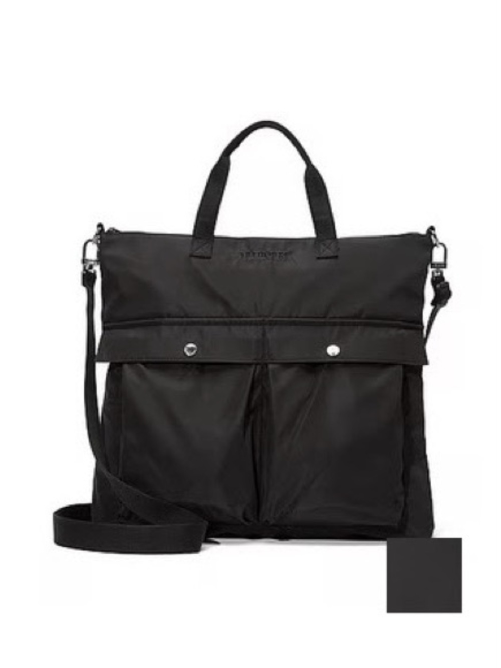 PINK Victoria's Secret Black Nylon Messenger Tote